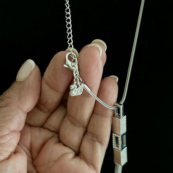 Vintage Swarovski Kolye Cubist Pendant Long Necklace - Picture 7 of 9